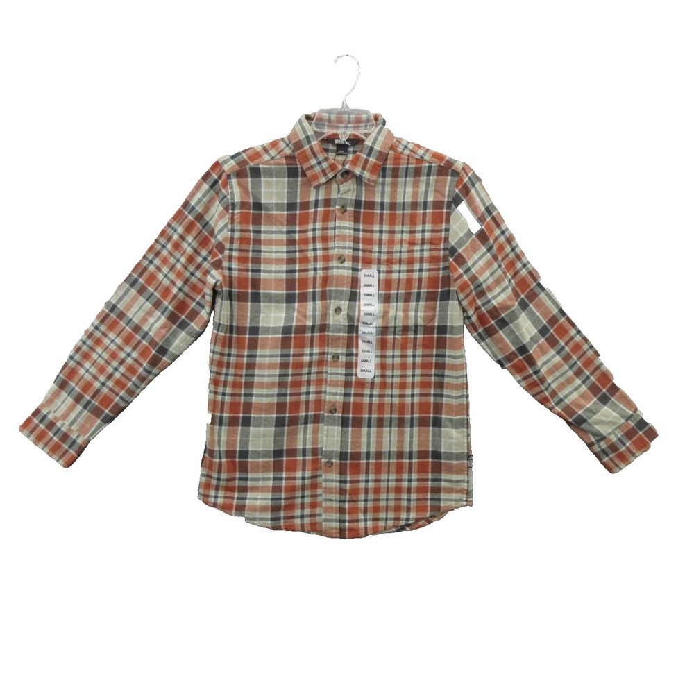 Eddie Bauer Men Button Up Flannel Shirt Small Plaid Long Sleeve New